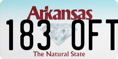 AR license plate 183OFT