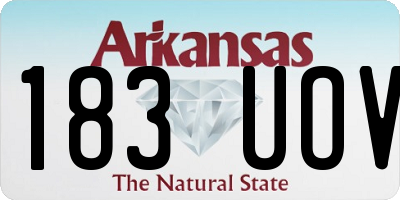 AR license plate 183UOV