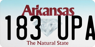 AR license plate 183UPA