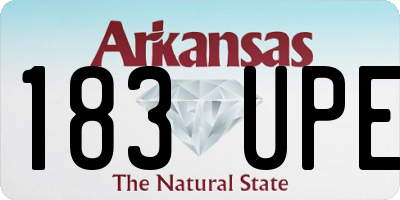 AR license plate 183UPE