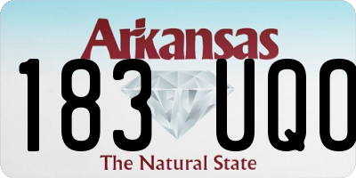 AR license plate 183UQO