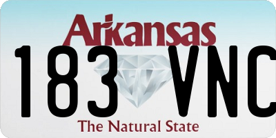 AR license plate 183VNC