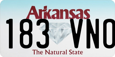 AR license plate 183VNO