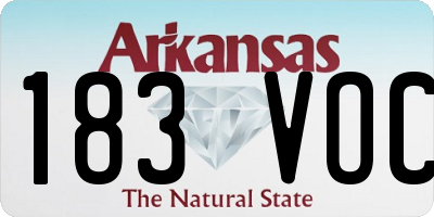 AR license plate 183VOC