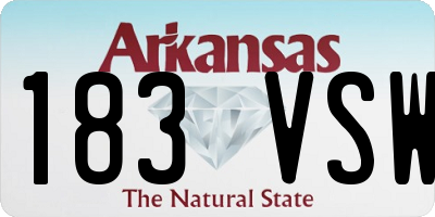 AR license plate 183VSW
