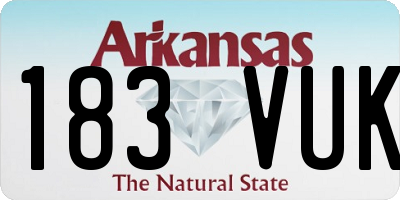 AR license plate 183VUK