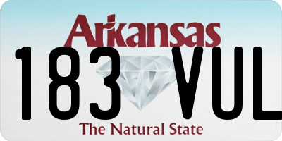 AR license plate 183VUL
