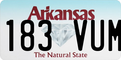 AR license plate 183VUM
