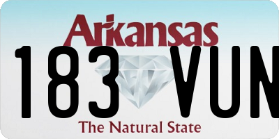AR license plate 183VUN