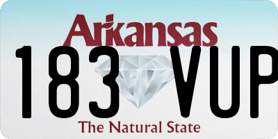 AR license plate 183VUP