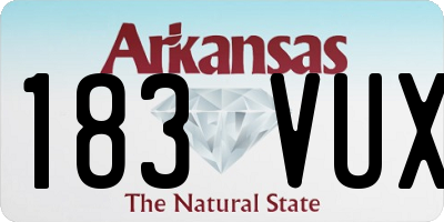 AR license plate 183VUX