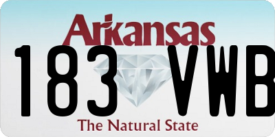 AR license plate 183VWB