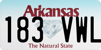 AR license plate 183VWL