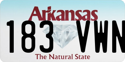 AR license plate 183VWN