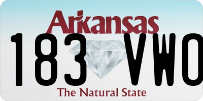 AR license plate 183VWO