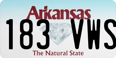 AR license plate 183VWS