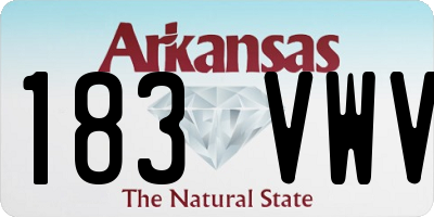 AR license plate 183VWV