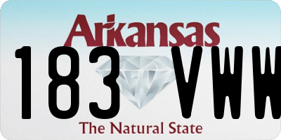 AR license plate 183VWW