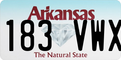 AR license plate 183VWX