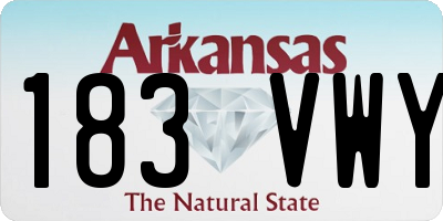 AR license plate 183VWY