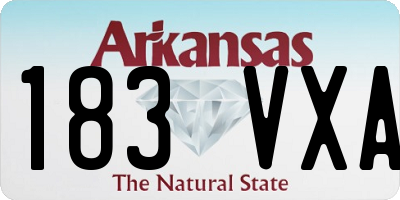 AR license plate 183VXA