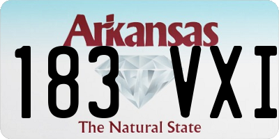 AR license plate 183VXI