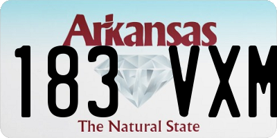 AR license plate 183VXM