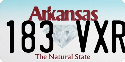 AR license plate 183VXR