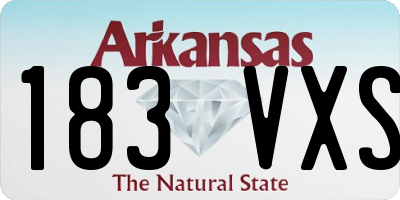 AR license plate 183VXS
