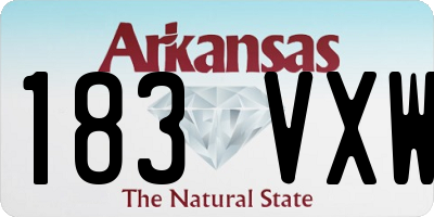 AR license plate 183VXW