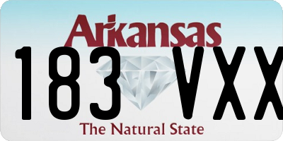 AR license plate 183VXX