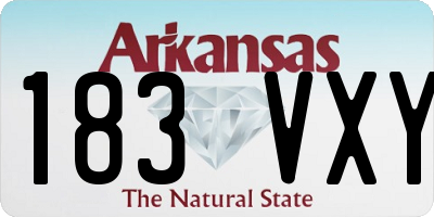 AR license plate 183VXY