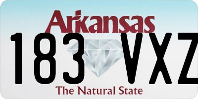 AR license plate 183VXZ