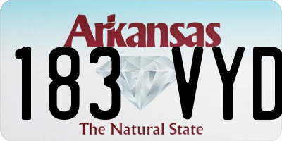 AR license plate 183VYD