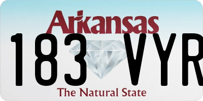 AR license plate 183VYR