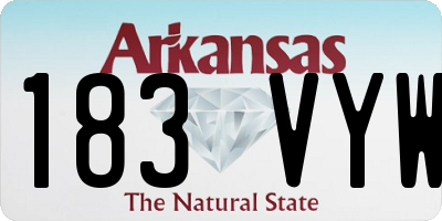 AR license plate 183VYW