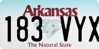 AR license plate 183VYX