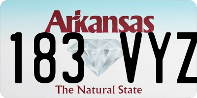 AR license plate 183VYZ