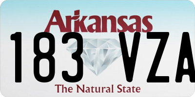 AR license plate 183VZA