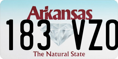 AR license plate 183VZO