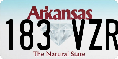 AR license plate 183VZR