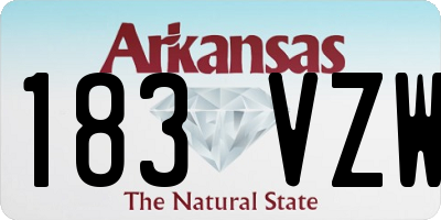 AR license plate 183VZW