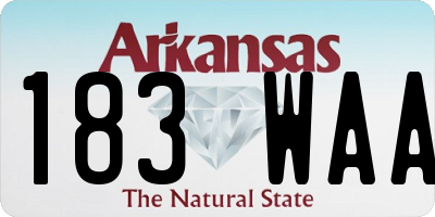 AR license plate 183WAA