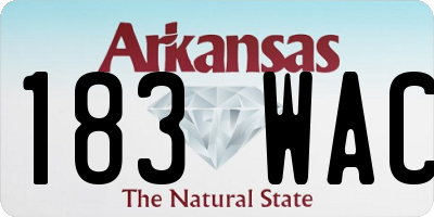 AR license plate 183WAC