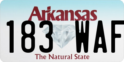 AR license plate 183WAF