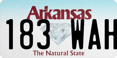 AR license plate 183WAH