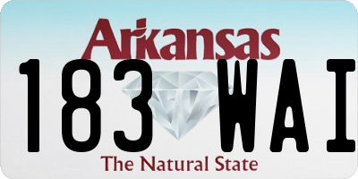 AR license plate 183WAI