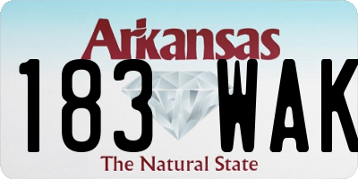 AR license plate 183WAK