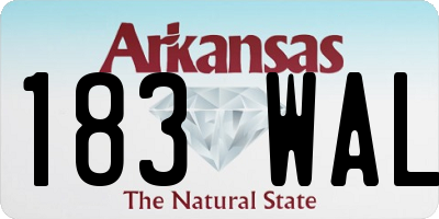 AR license plate 183WAL