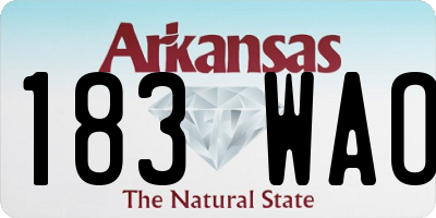 AR license plate 183WAO